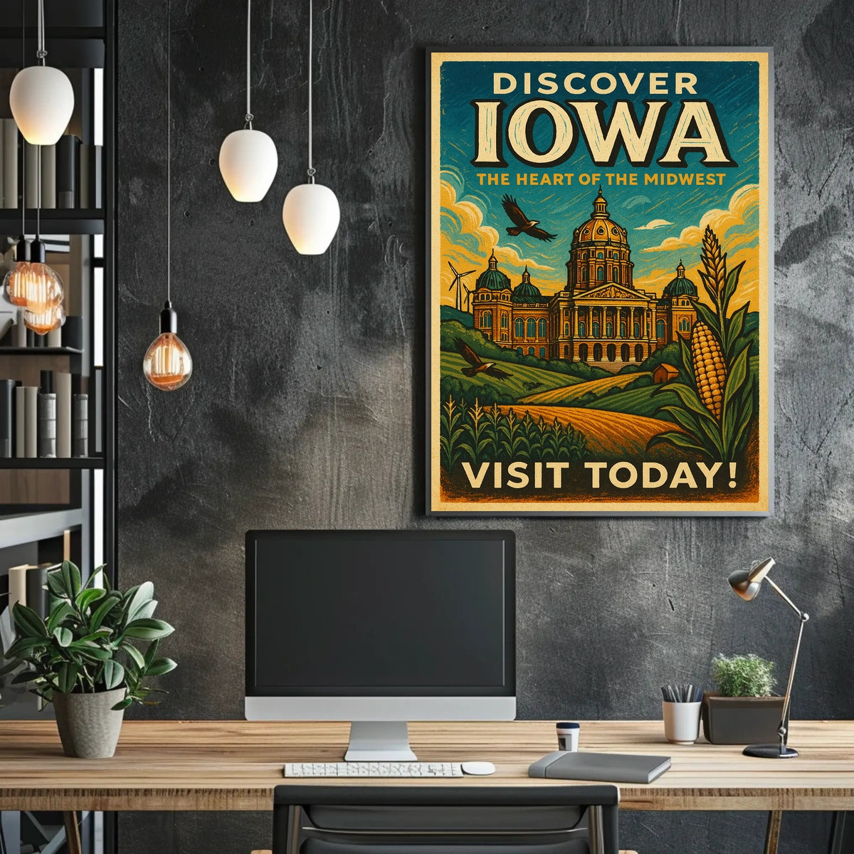 Discover Iowa The Heart of the Midwest Poster