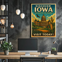 Discover Iowa The Heart of the Midwest Poster