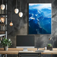 Majestic Aerial Mountain Range Photorealistic Poster