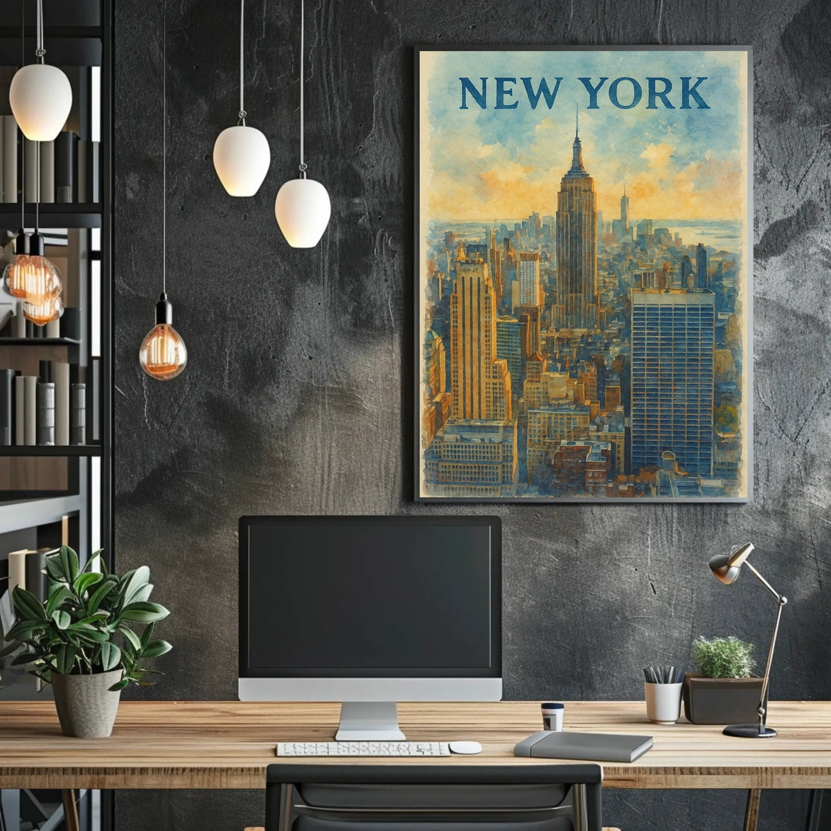 New York Water Color Poster