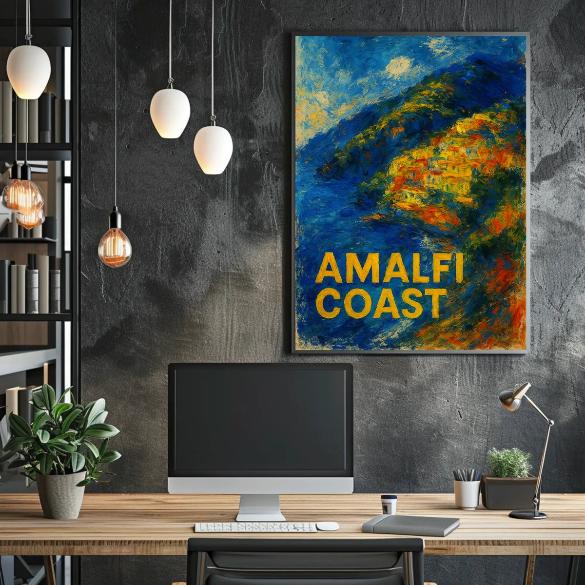 Amalfi Coast Impression Poster Wall Art 18x24 Fine Art