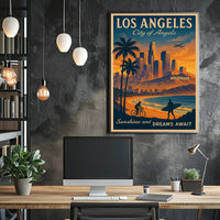 Los Angeles Dreams Vintage Travel Poster