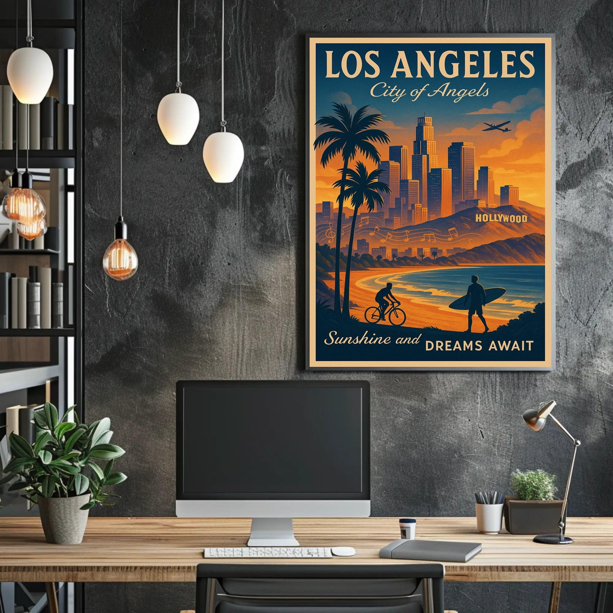 Los Angeles Dreams Vintage Travel Poster