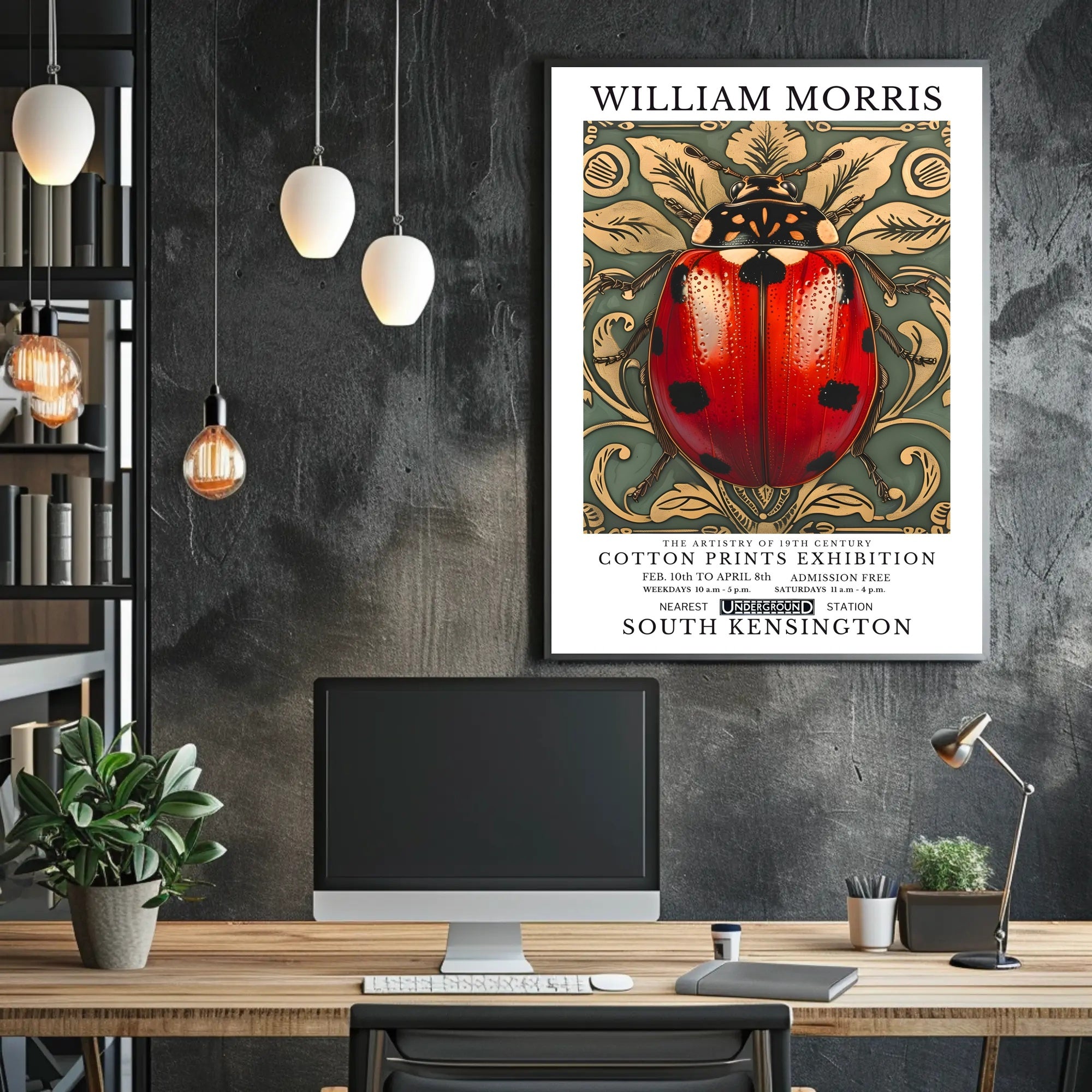 William Morris Cotton Prints Exhibition Poster