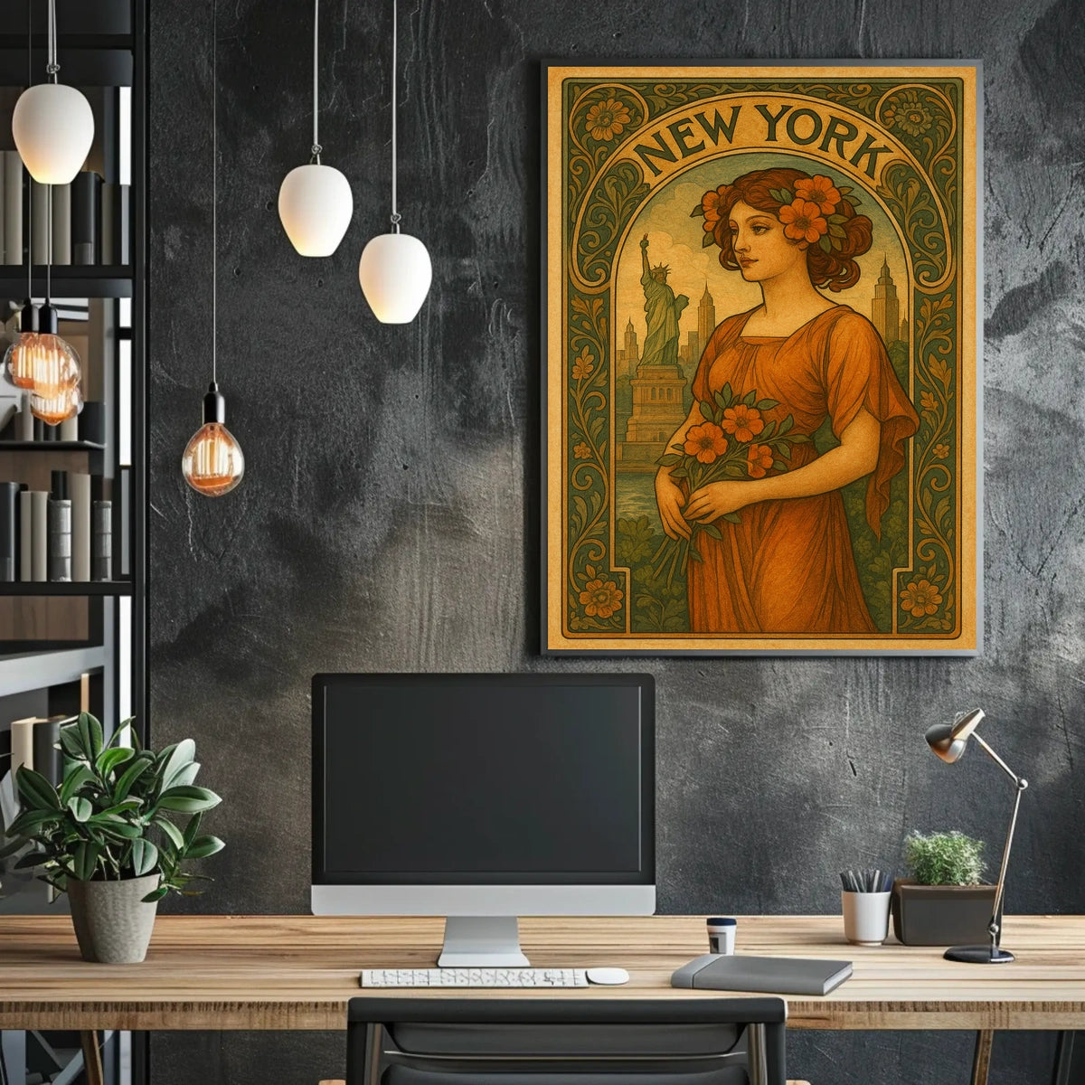 New York Art Nouveau Poster