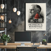 Franklin D. Roosevelt 32nd President of the United States Reflections Poster