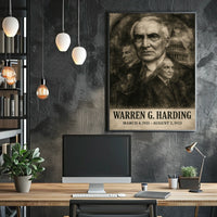 Warren G. Harding 29th President of the United States Double Exposure Poster