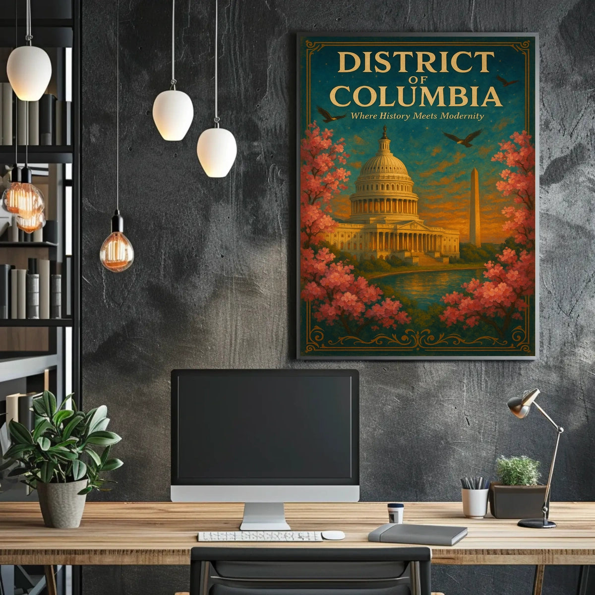 District of Columbia Poster History Meets Modernity Decor