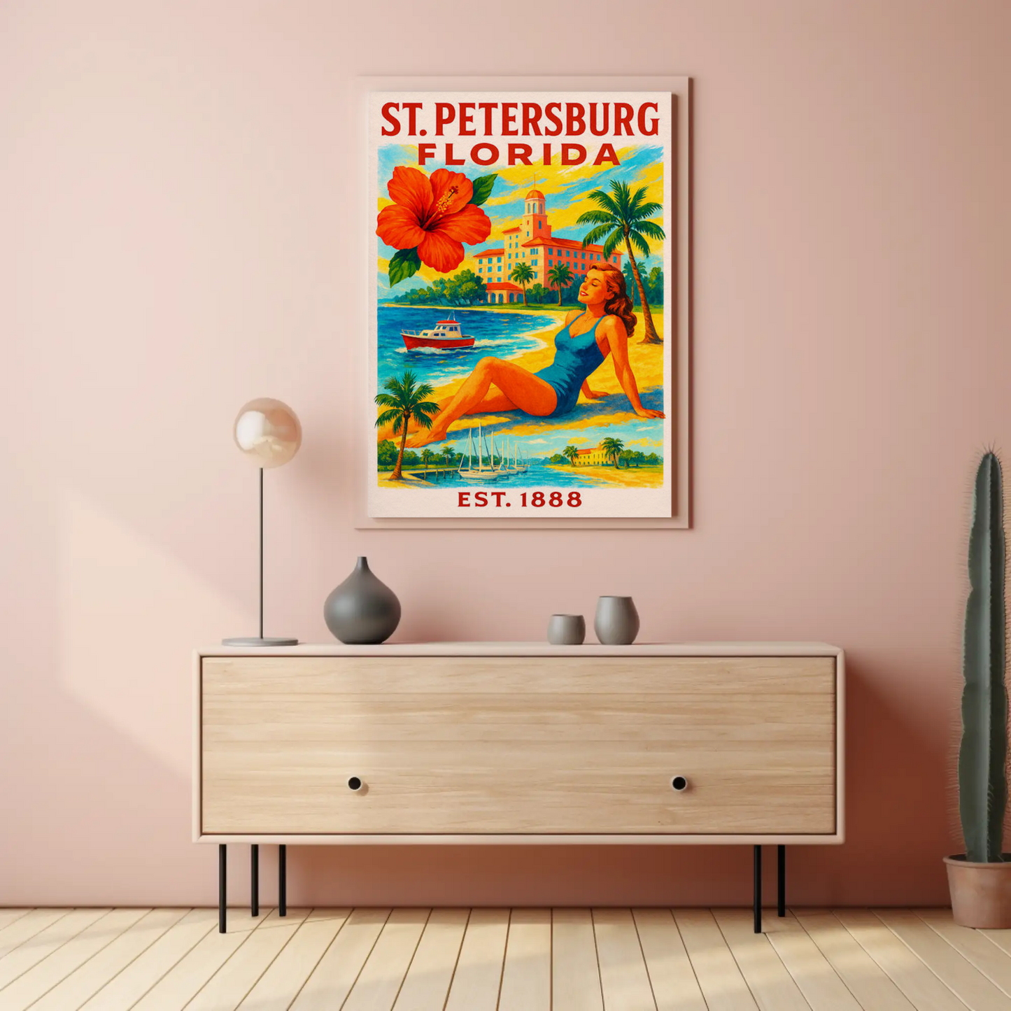 St Petersburg Florida Beach Resort Sunshine Girl Poster