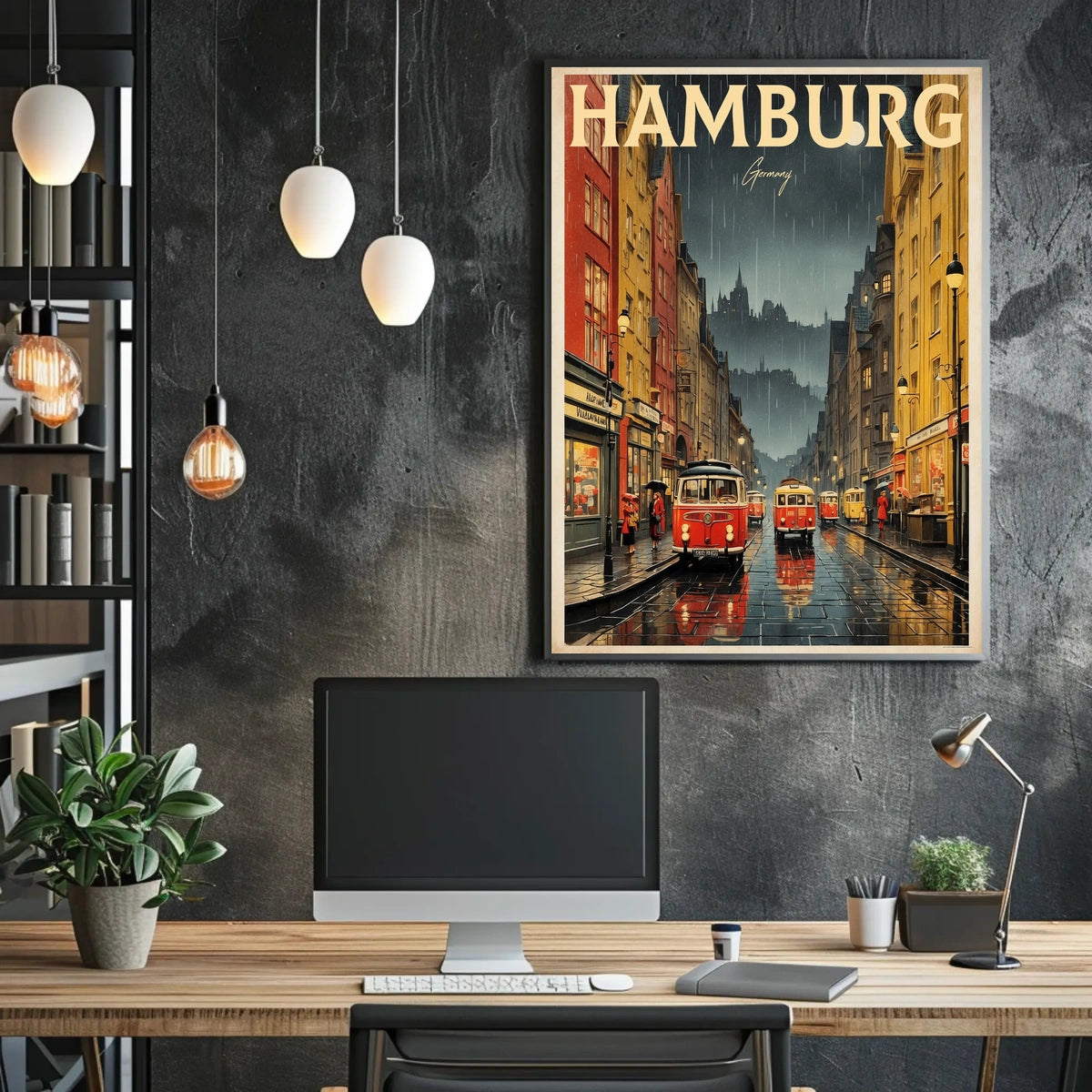 Hamburg A Rainy Day in Germany Poster
