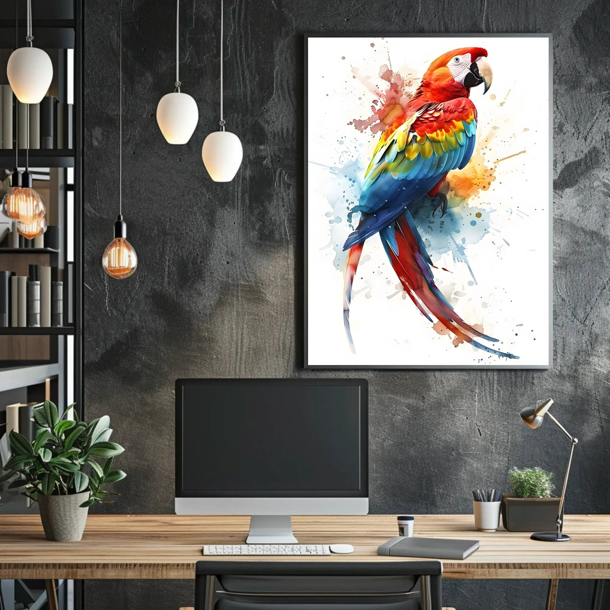 Vibrant Parrot Splash Poster