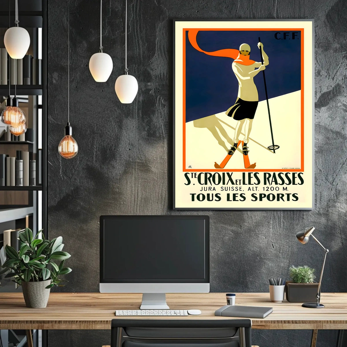 Winter Sports In Sainte-Croix Poster