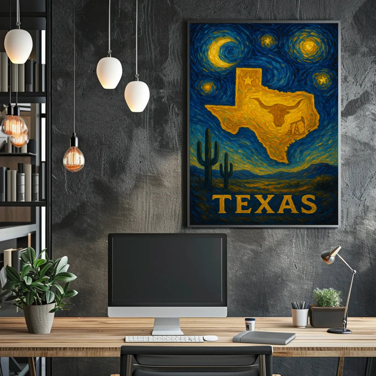 Texas Under a Starry Sky Poster