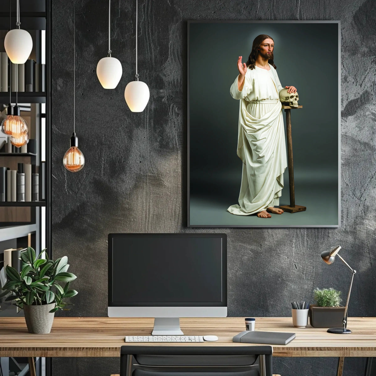 Symbolic Figure with Skull Poster