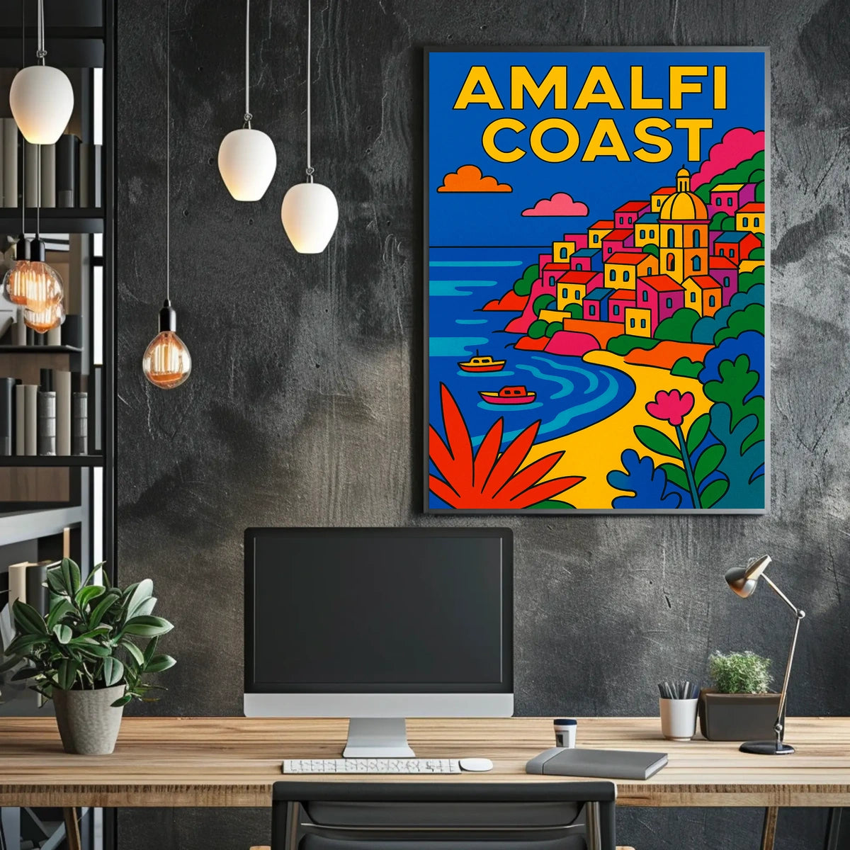 Amalfi Coast Vibrant Escape Poster For Coastal Wall Art