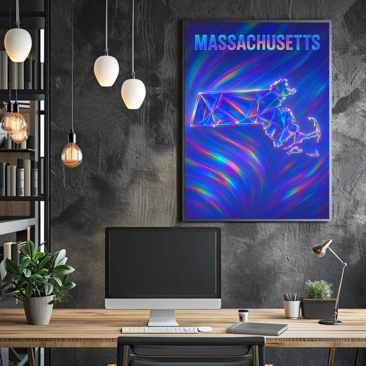 Massachusetts A Vibrant Tribute Poster