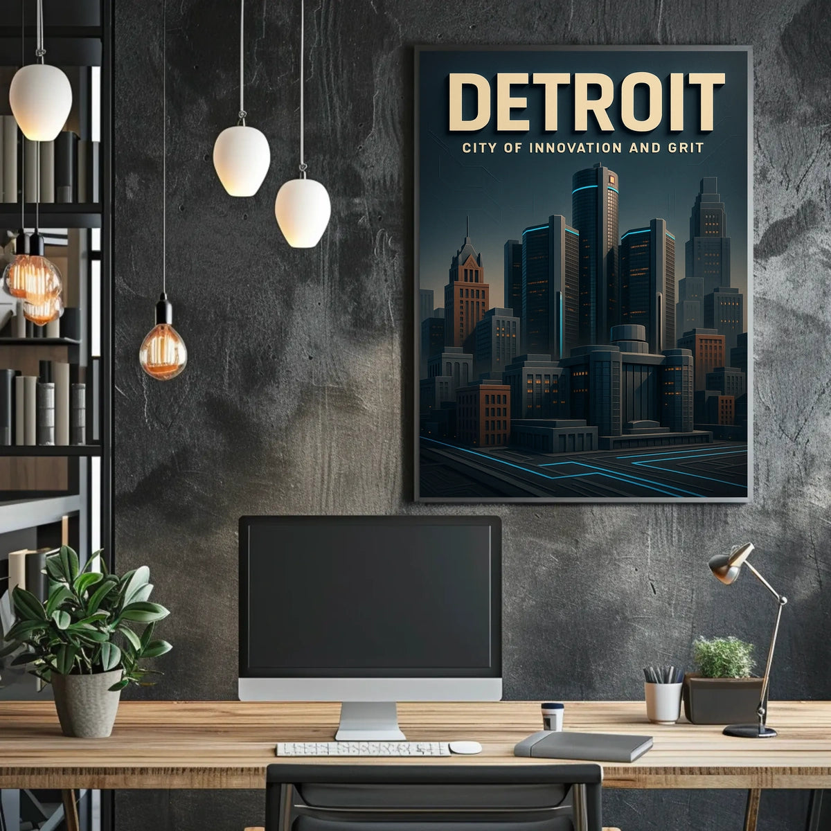 Detroit City Of Innovation And Grit Poster