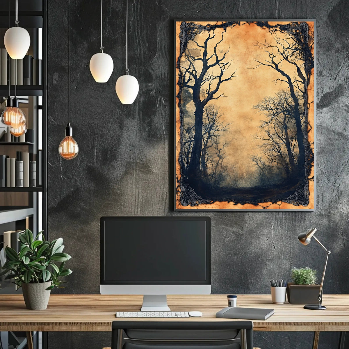 Haunting Gothic Forest Scene Art Print - Artistic Poster