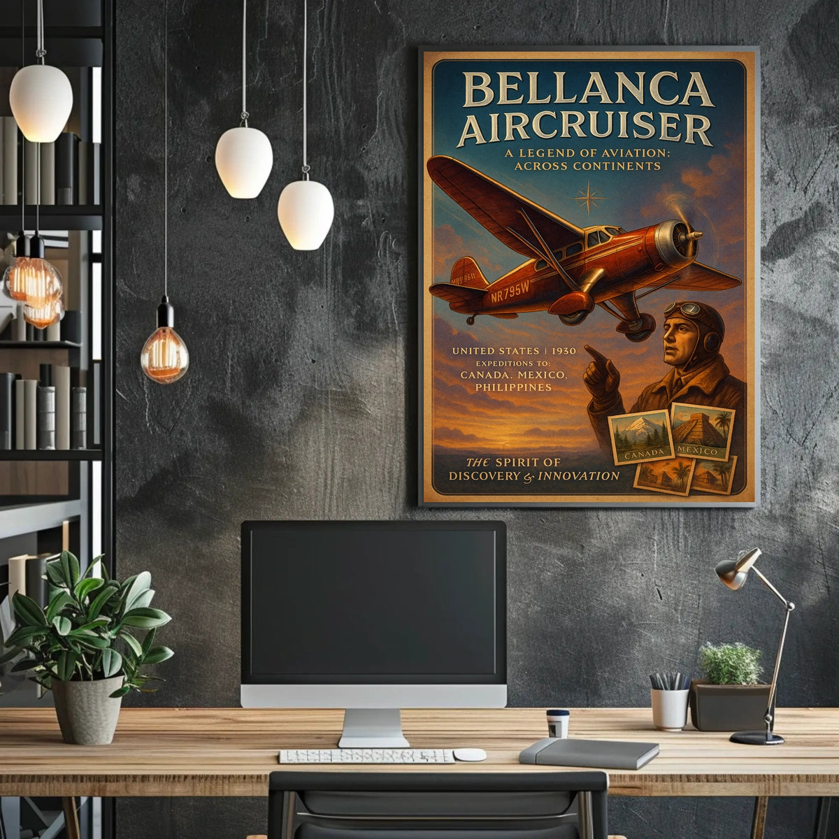 Bellanca Aircruiser Vintage Aviation Adventure Poster