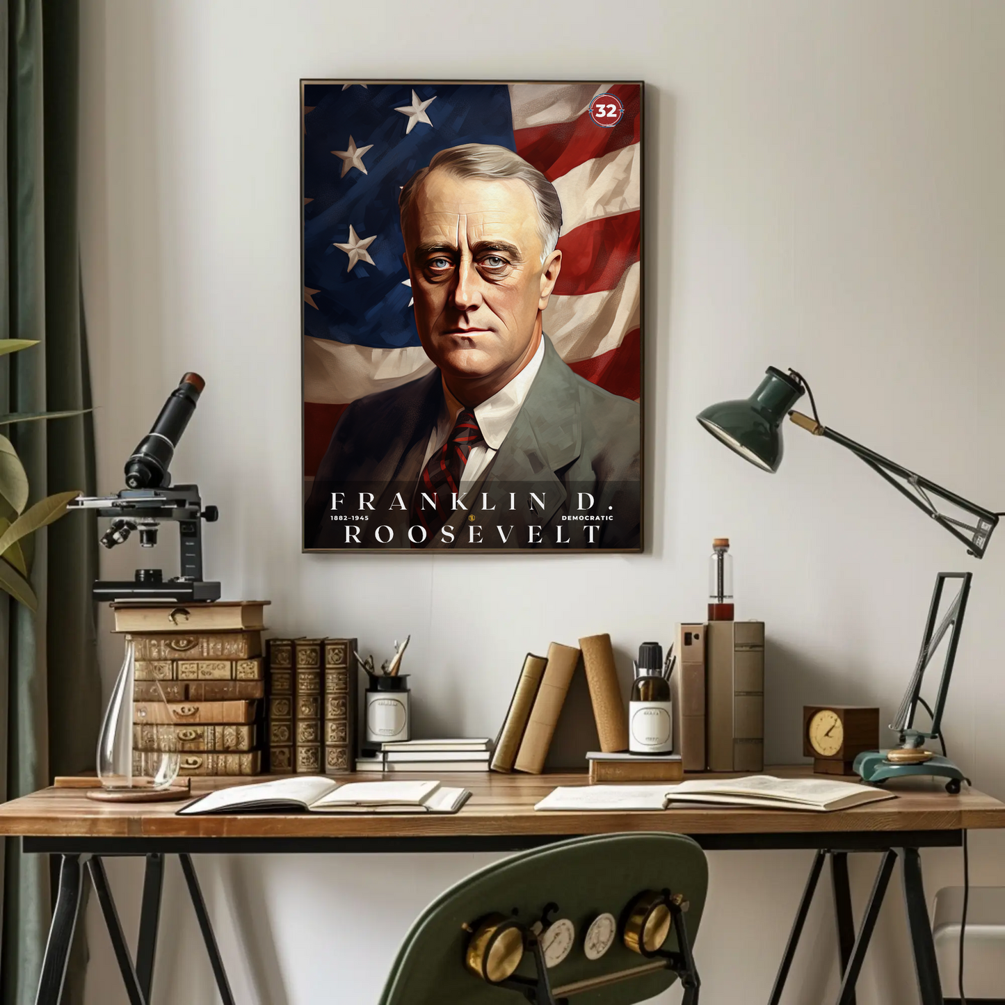 Franklin Roosevelt 32nd President Of The United States Portrait