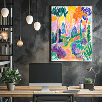 Vibrant Expressionist Garden Scene - Artistic Poster