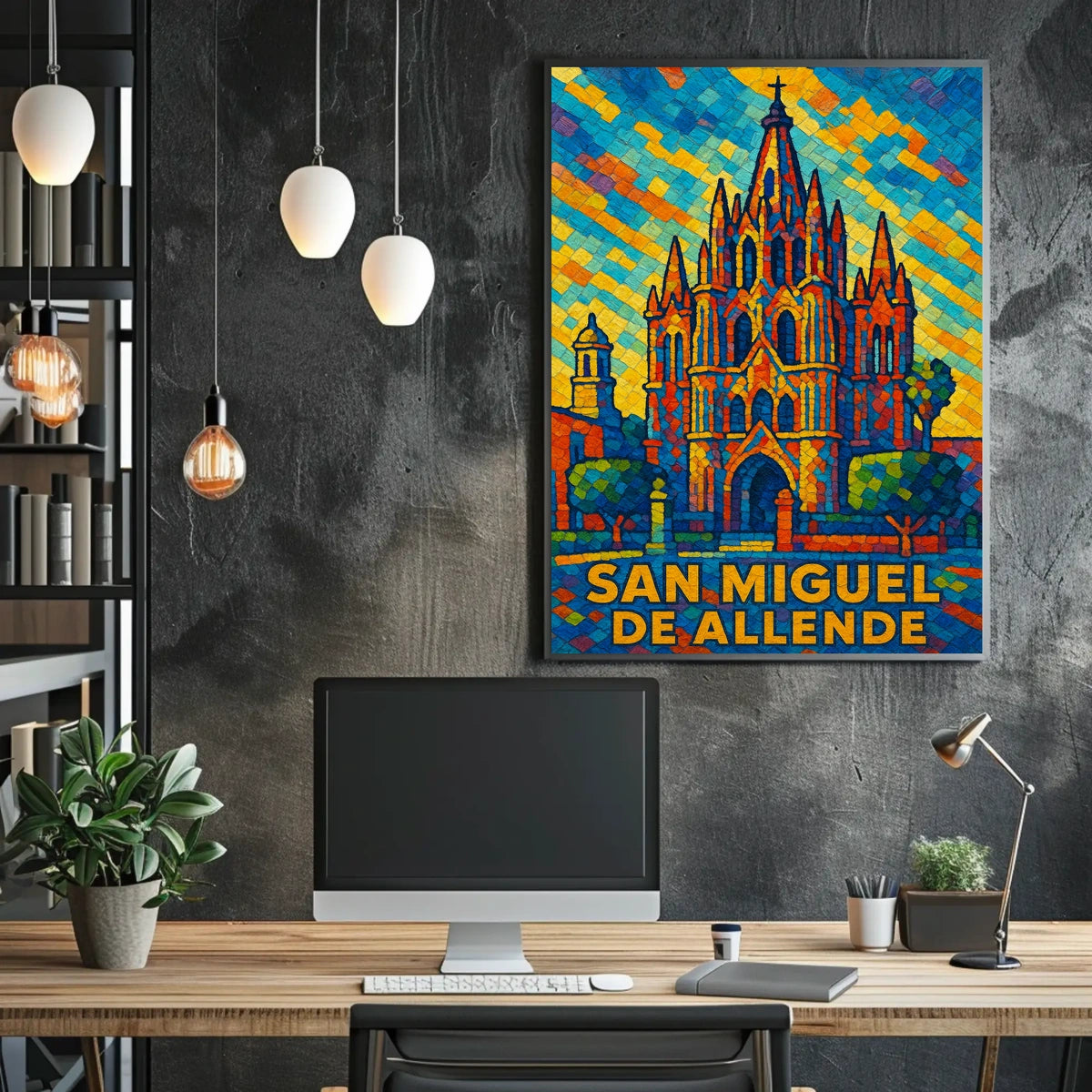 San Miguel de Allende Vibrant Mosaic Poster