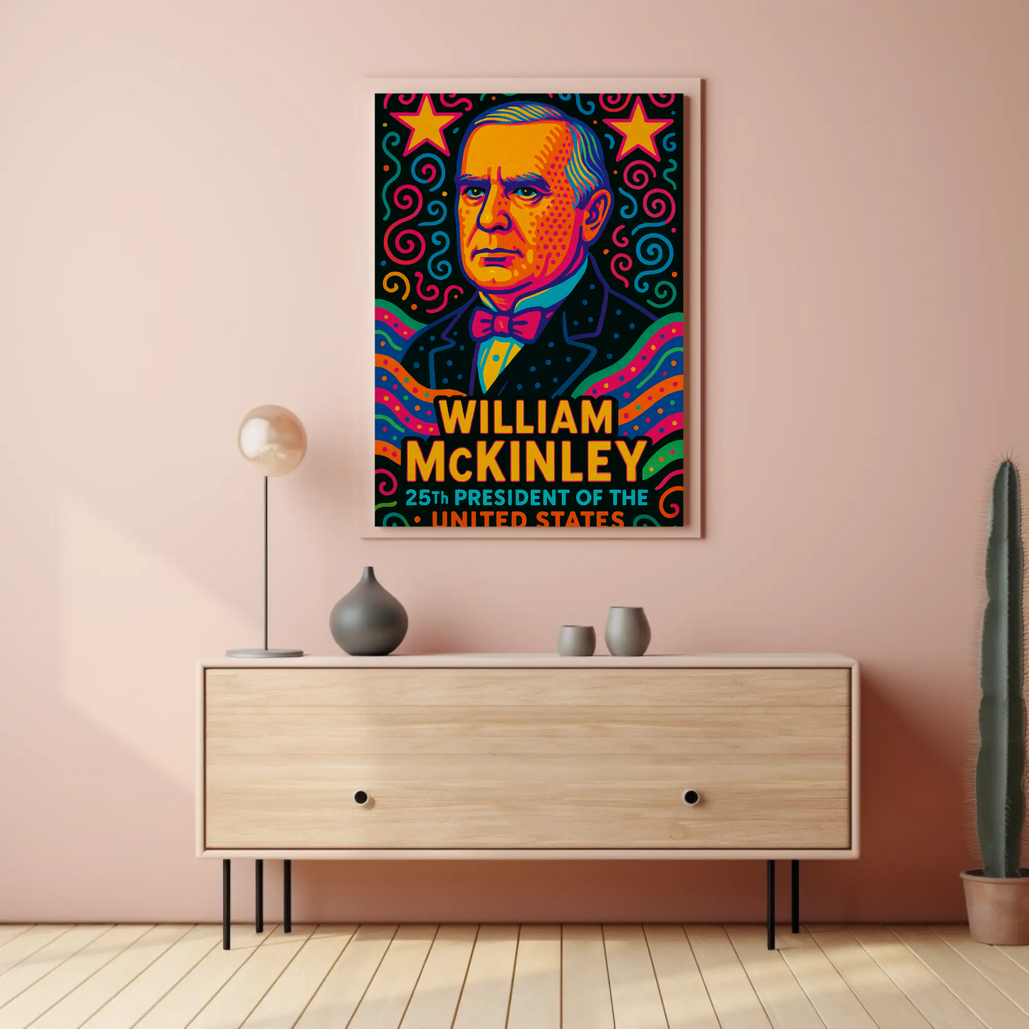 William McKinley President Vibrant Pop Art History Poster