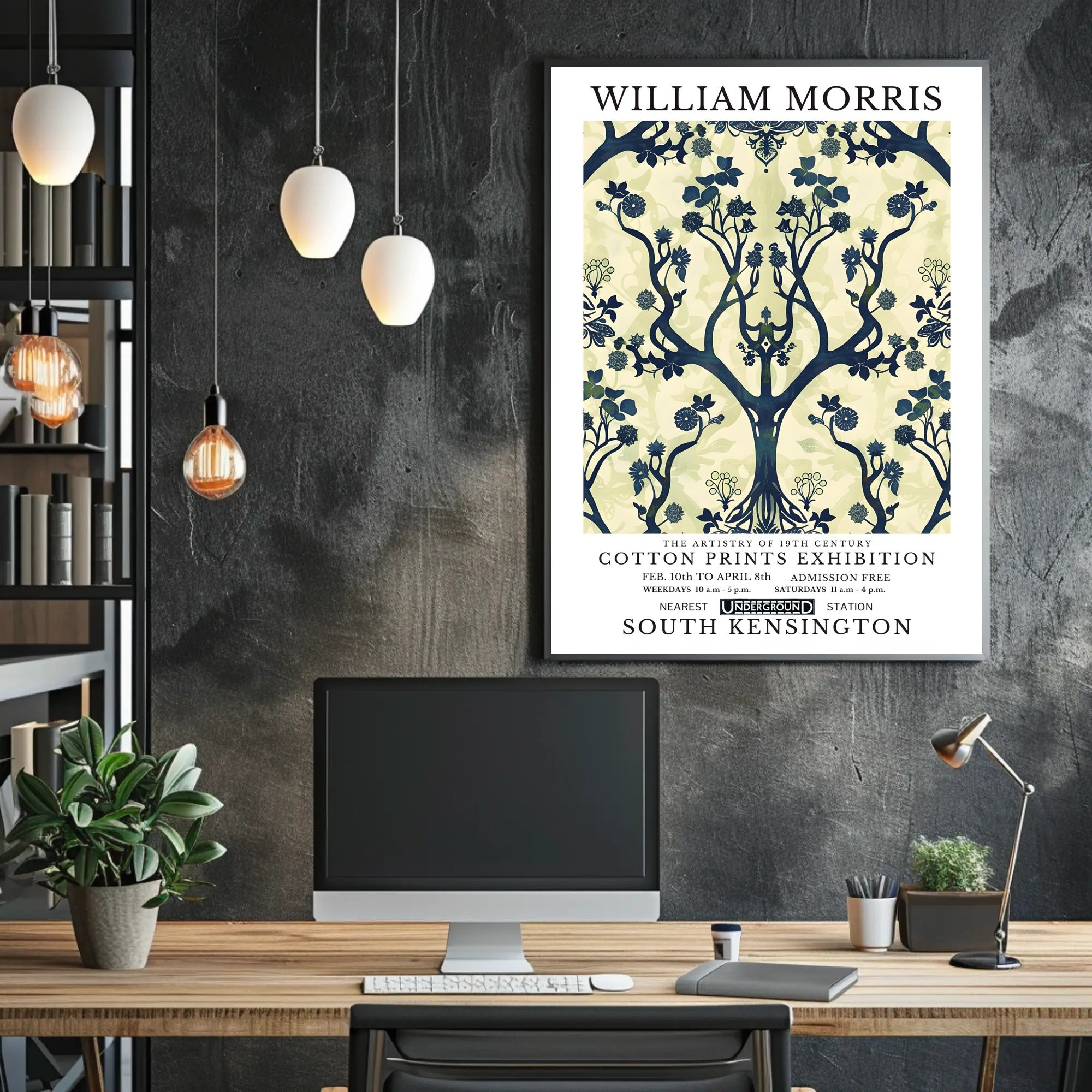 William Morris Cotton Prints Exhibition Poster