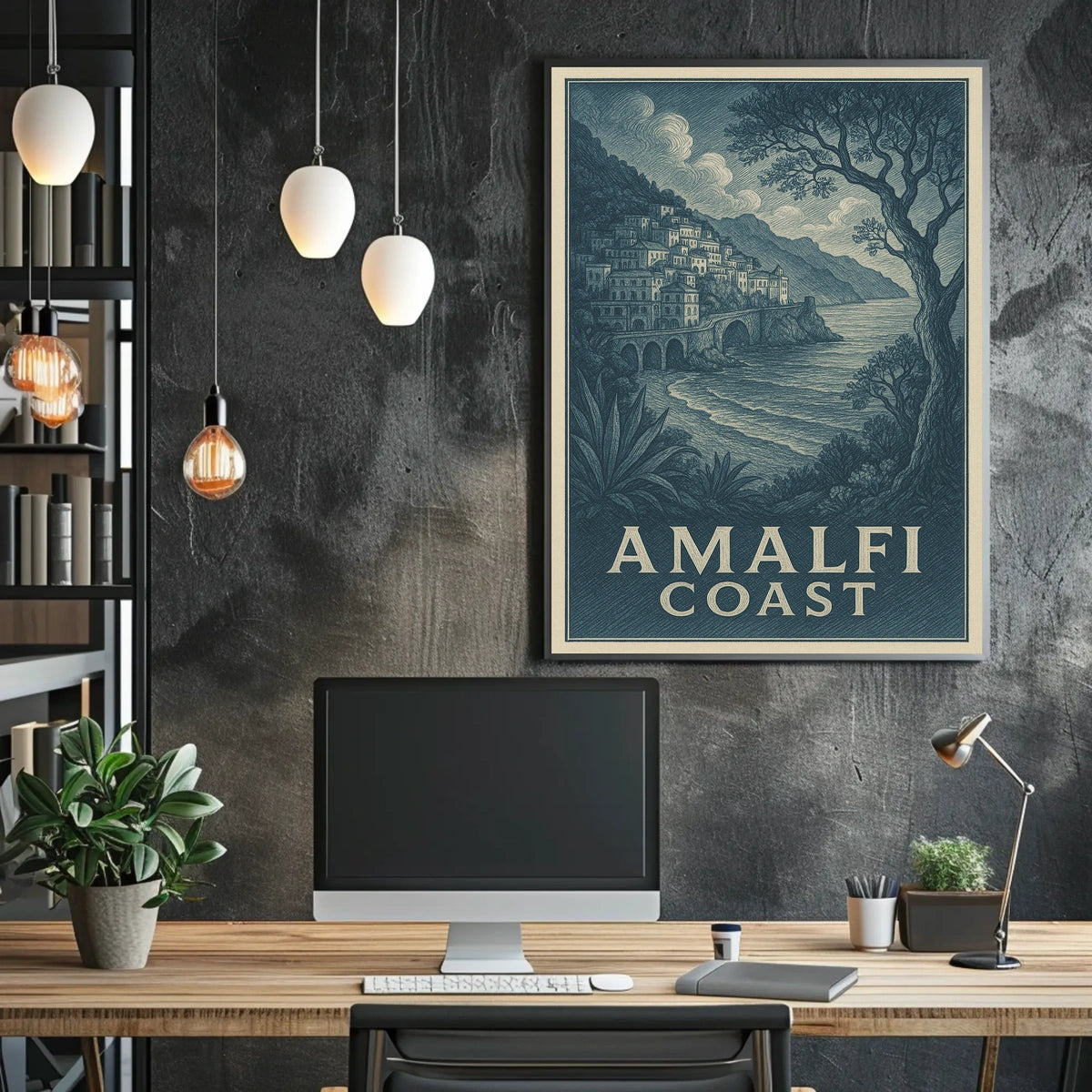 Amalfi Coast Poster Wall Art Print 18x24 Travel Decor