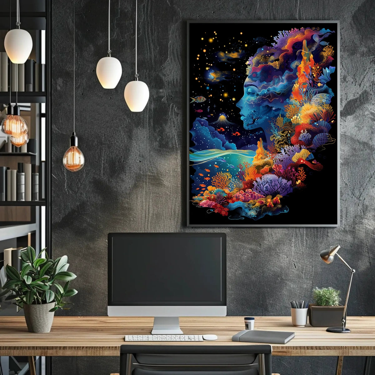 Surreal Cosmic Underwater Artistry Abstract, Artistic, or Pop Culture Poster