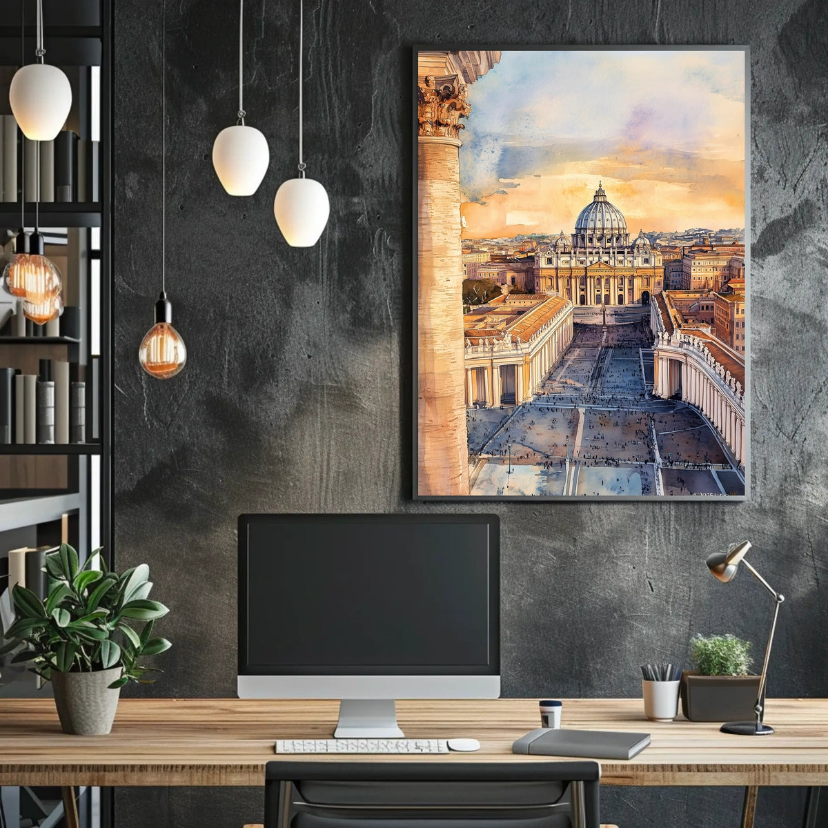 Vatican City St Peters Basilica View From Square Poster