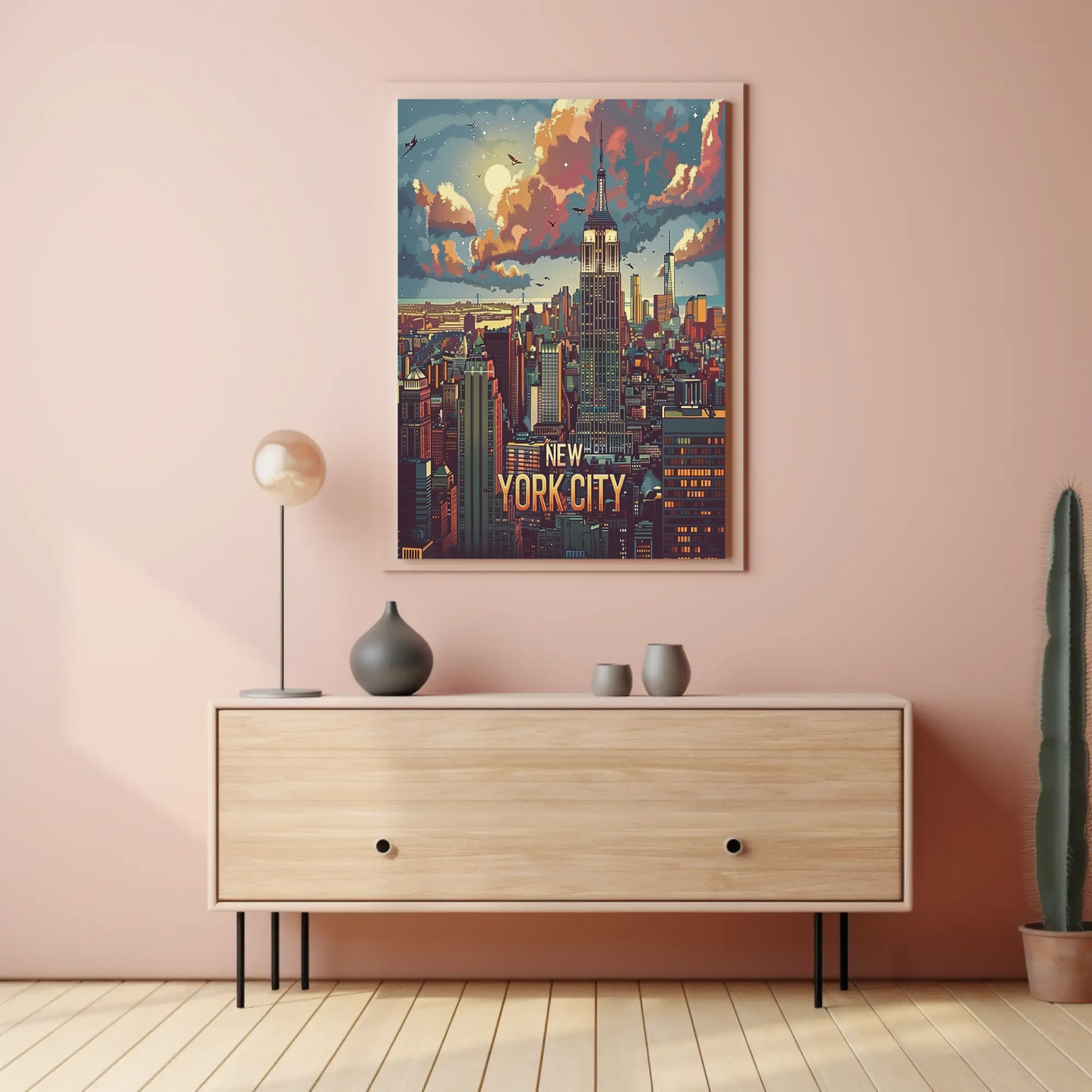 New York City Empire Skyline Travel Poster