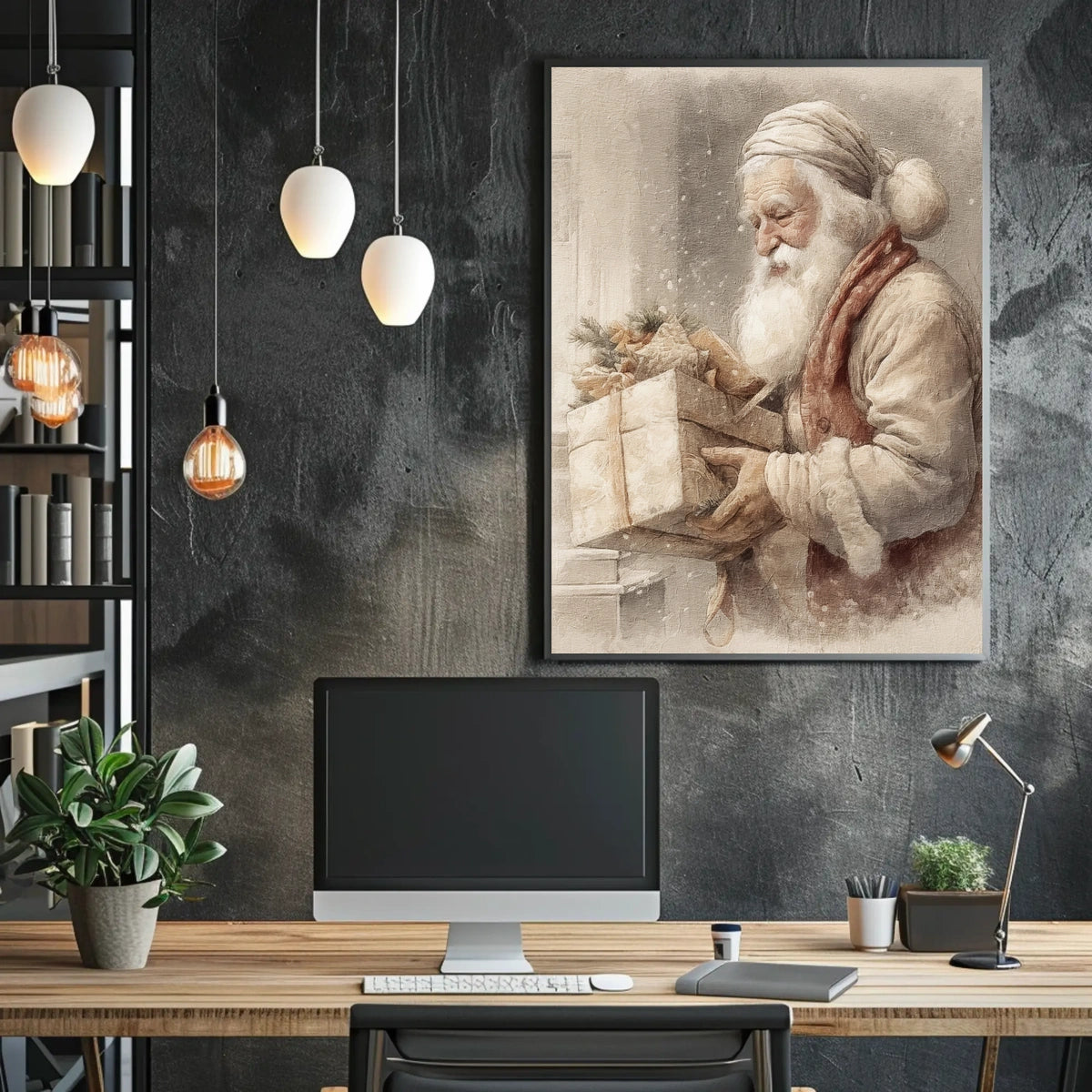 Vintage Santa Claus With Gifts Vintage Poster