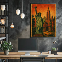 Timeless New York Poster Vintage NYC Skyline Wall Art Decor