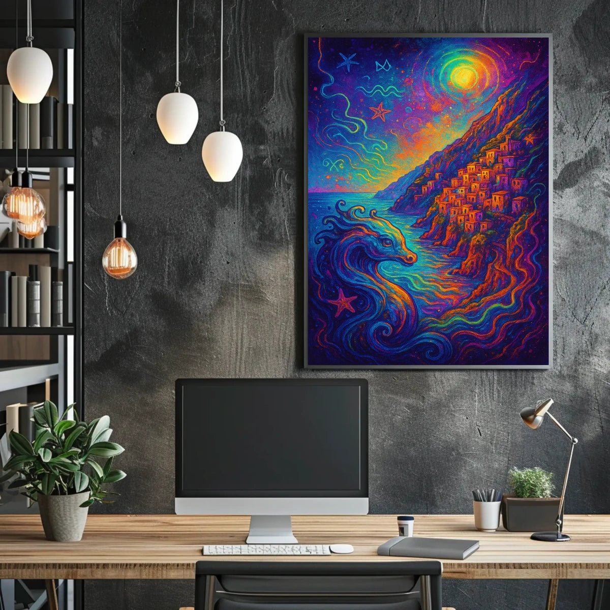 Mythical Sea Creature Fantasy Art Poster Print