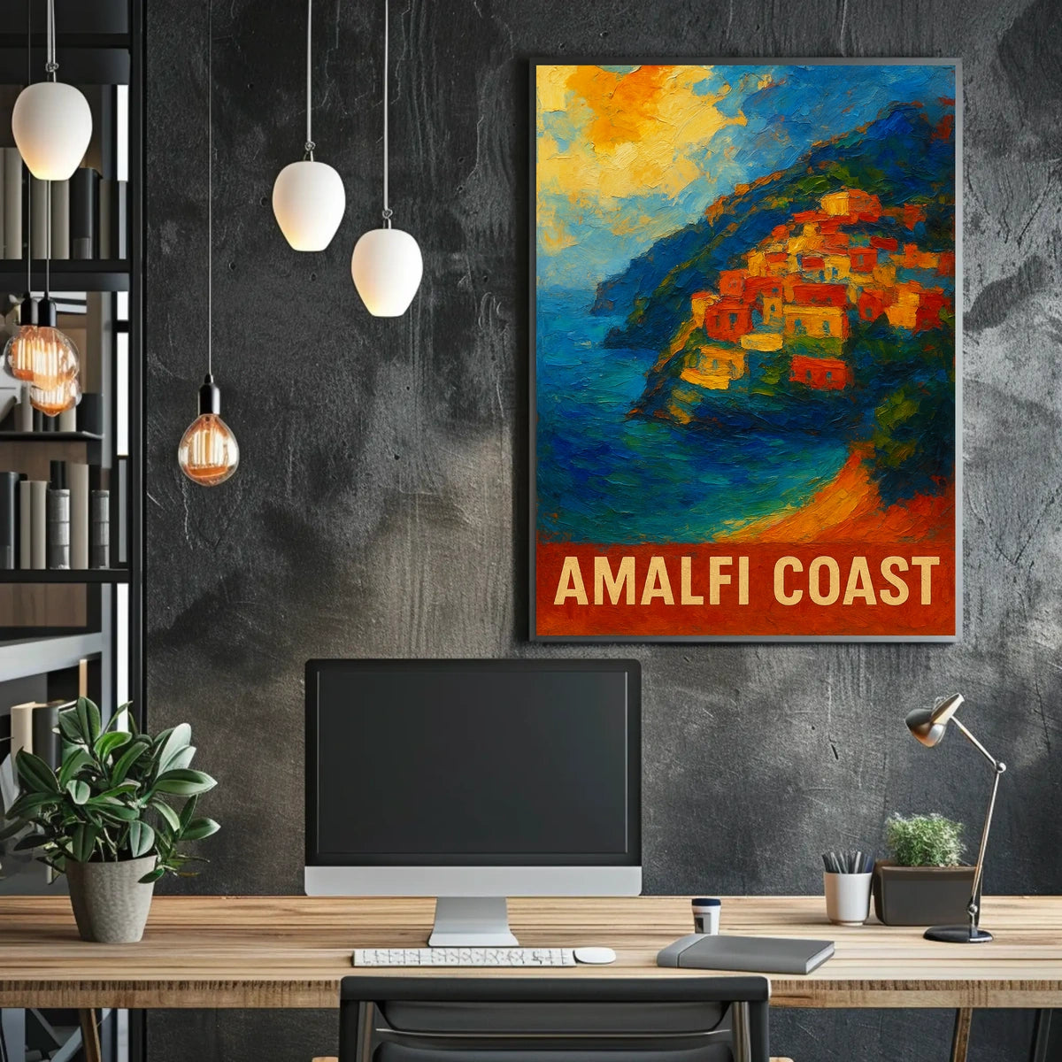 Amalfi Coast Poster Wall Art For Coastal Decor Gift