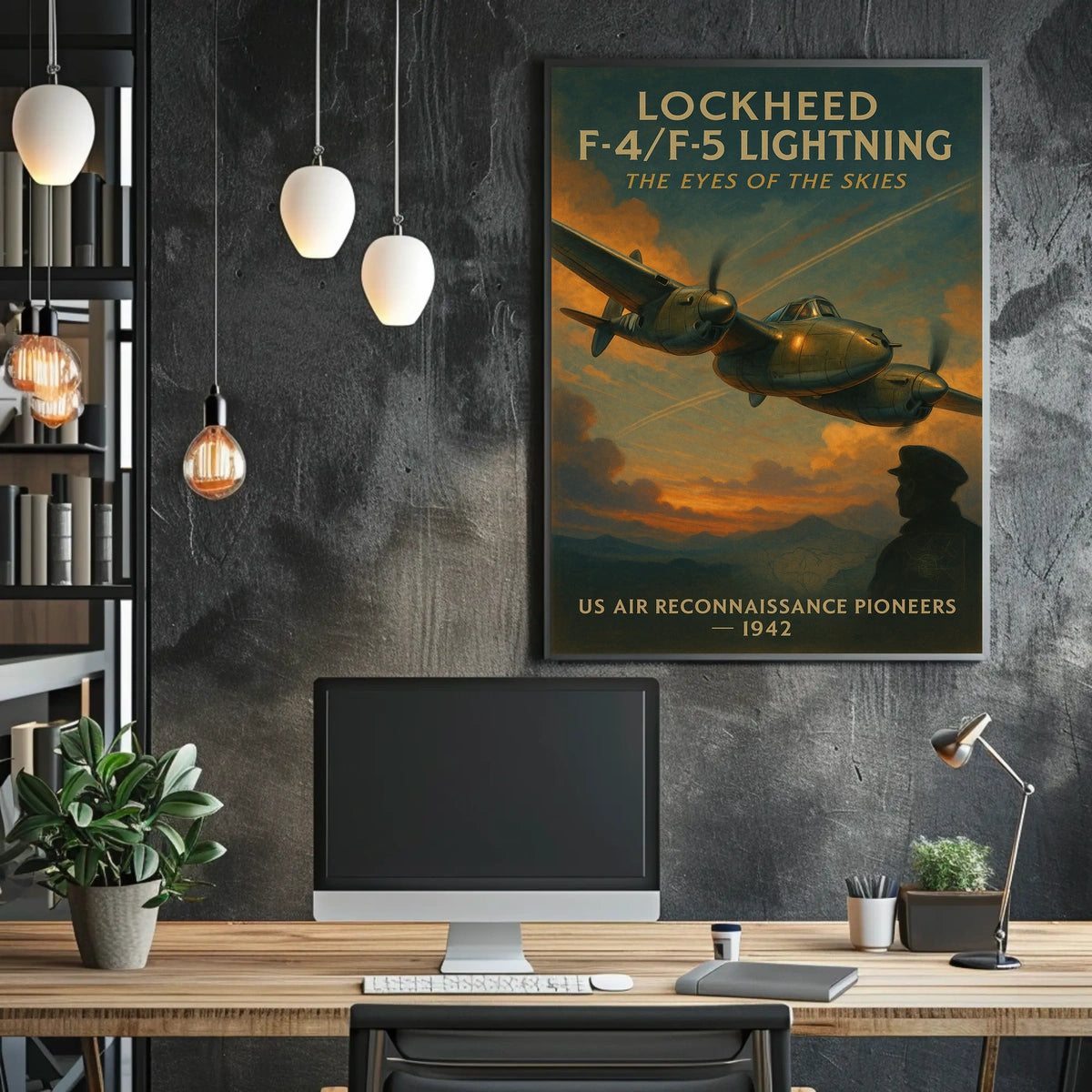 Lockheed F-4F-5 Lightning The Eyes of the Skies Poster