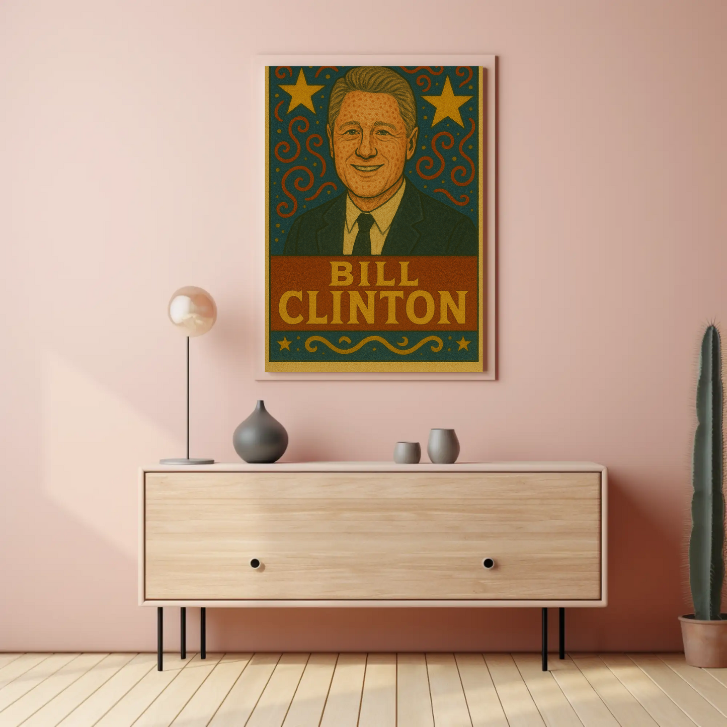Bill Clinton Pop Art Presidential Portrait Poster