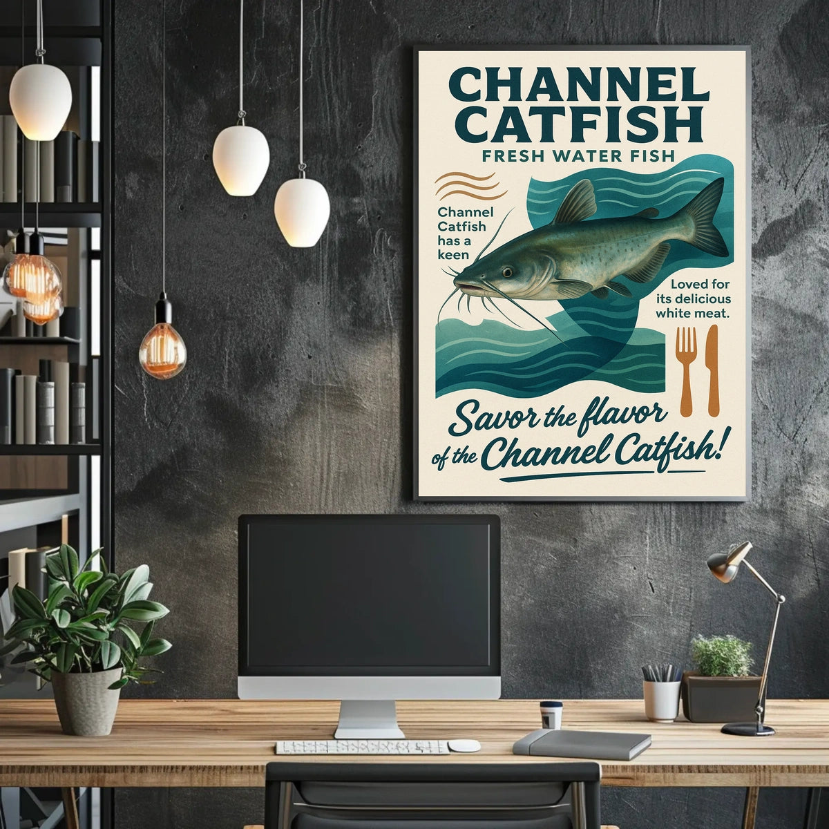 Channel Catfish Fresh Water Delight Poster