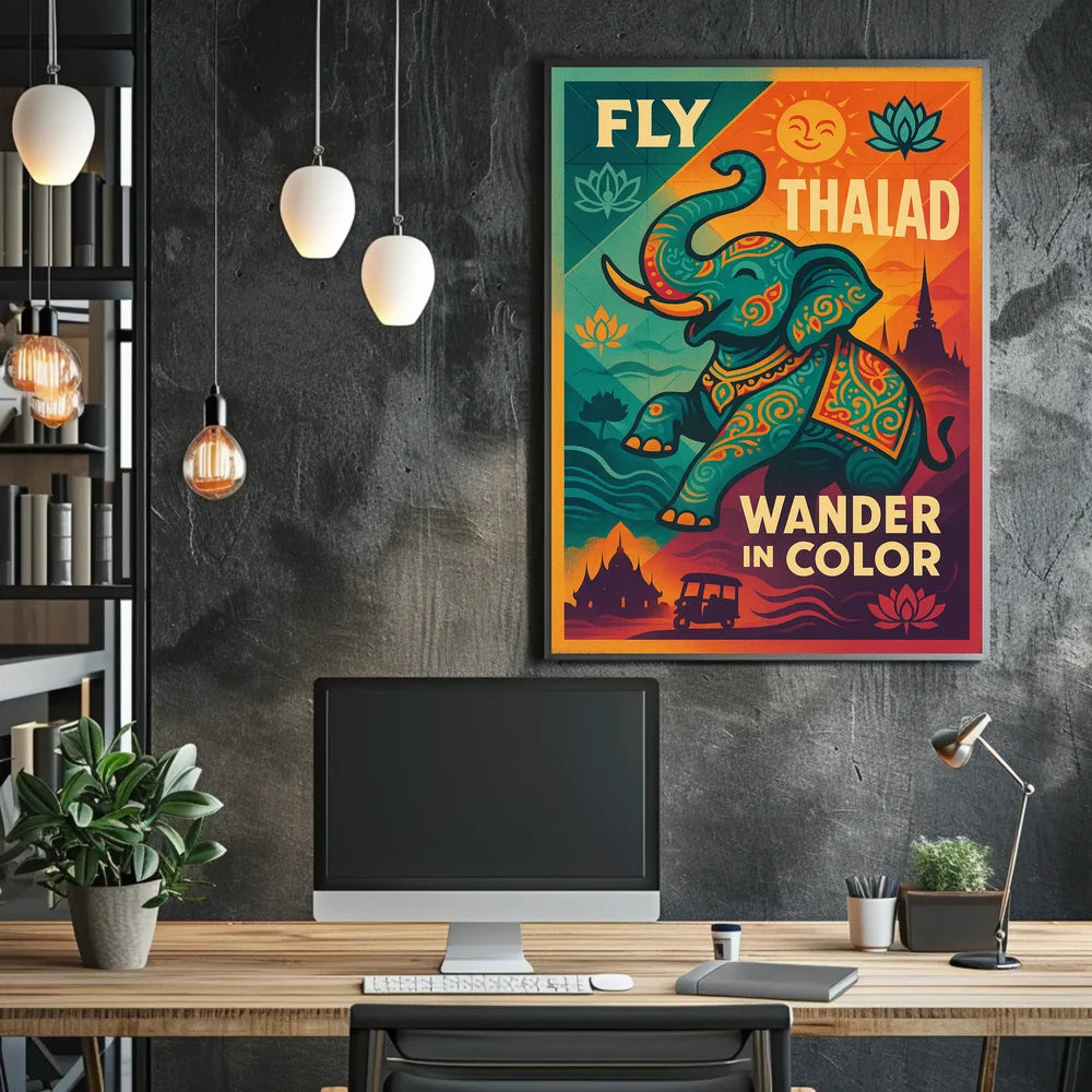 Thailand Adventure Vintage Travel Poster PosterGoat