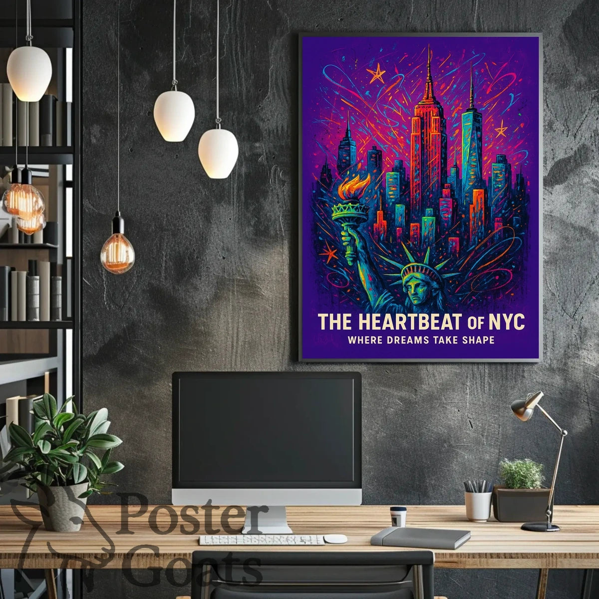 Vibrant New York Cityscape Poster with Modern Urban Art