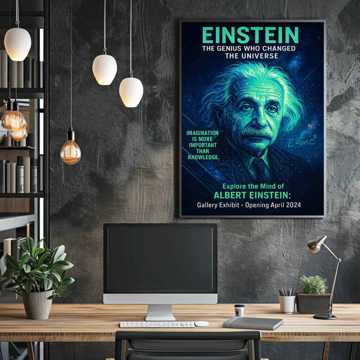 Albert Einstein Genius Exhibit Poster: Modern Art Print
