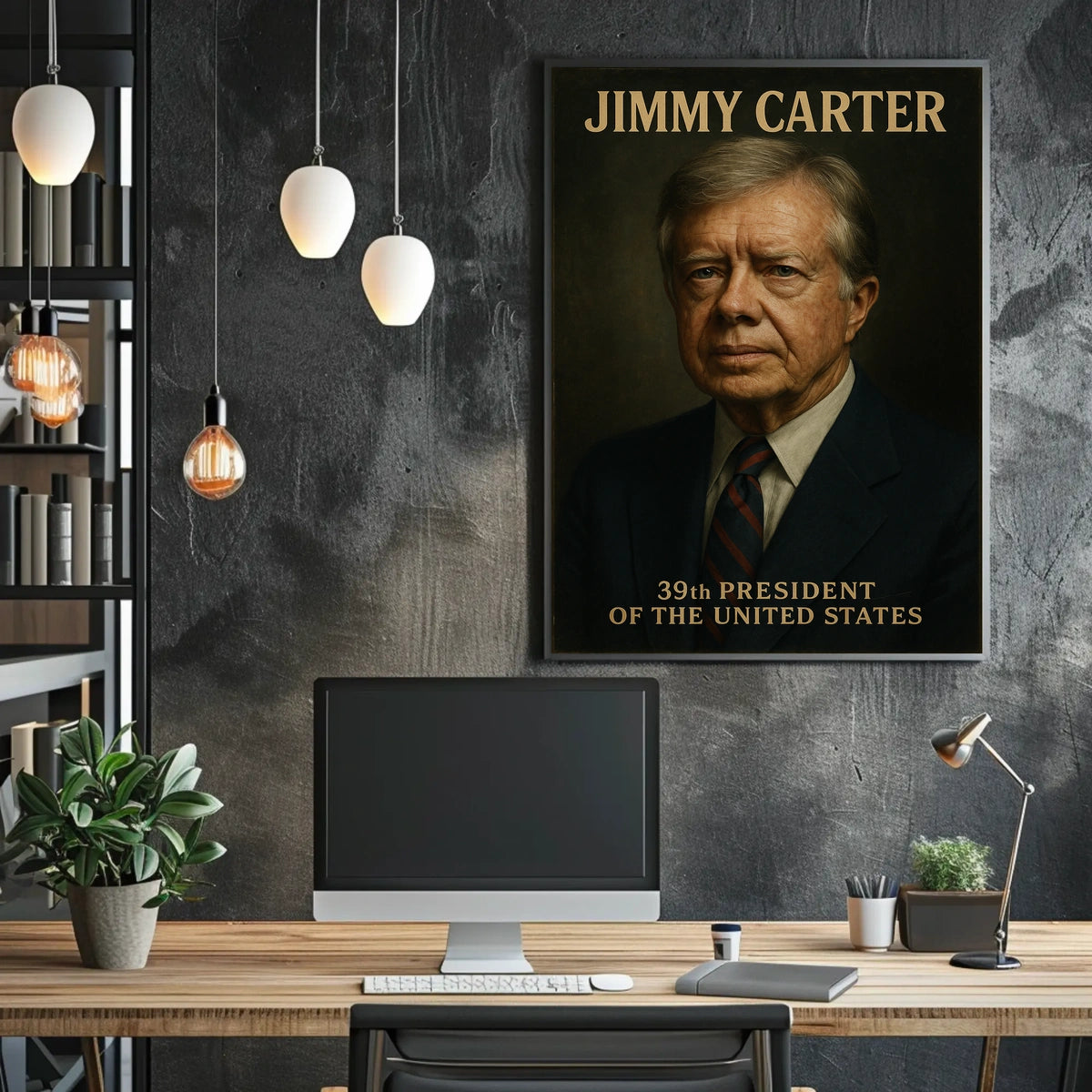 Jimmy Carter 39th President Poster Vintage Wall Art Gift