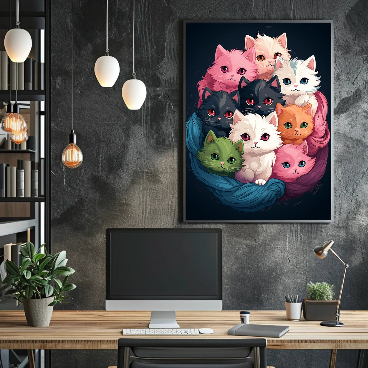 Colorful Kittens In A Cozy Nest Poster