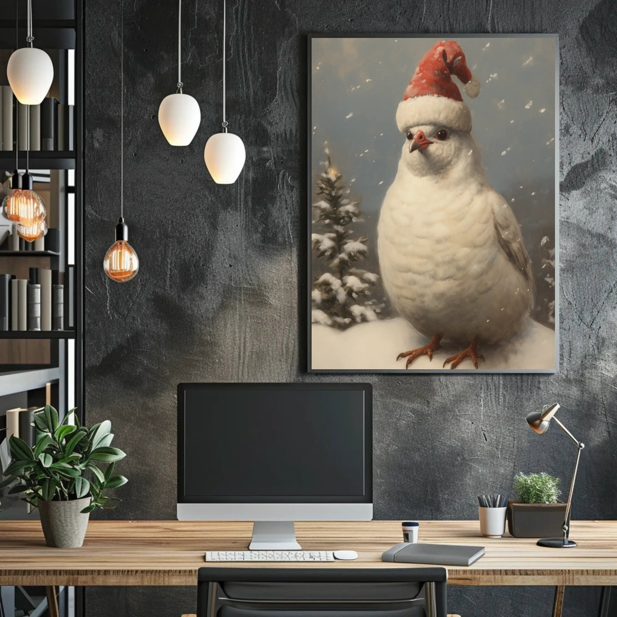 Festive Bird In Winter Wonderland Poster
