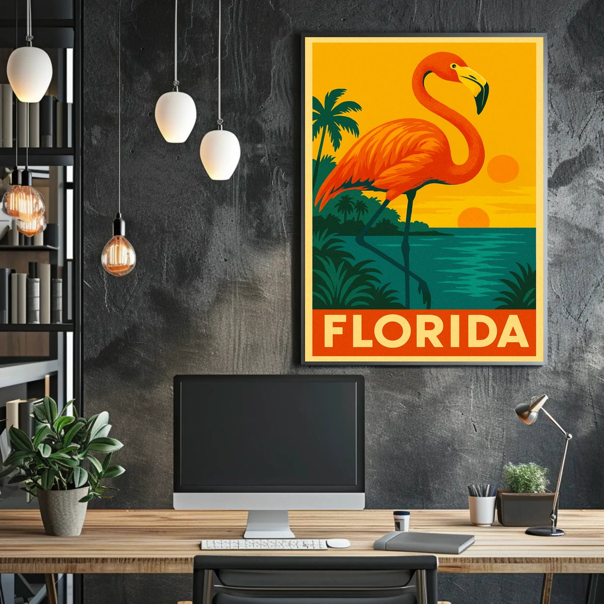 Florida Flamingo Poster
