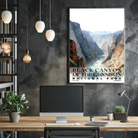 Black Canyon of the Gunnison Watercolor Wall Art Poster