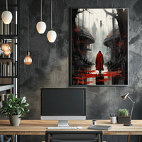 The Red Cloak In A Dystopian Realm Poster