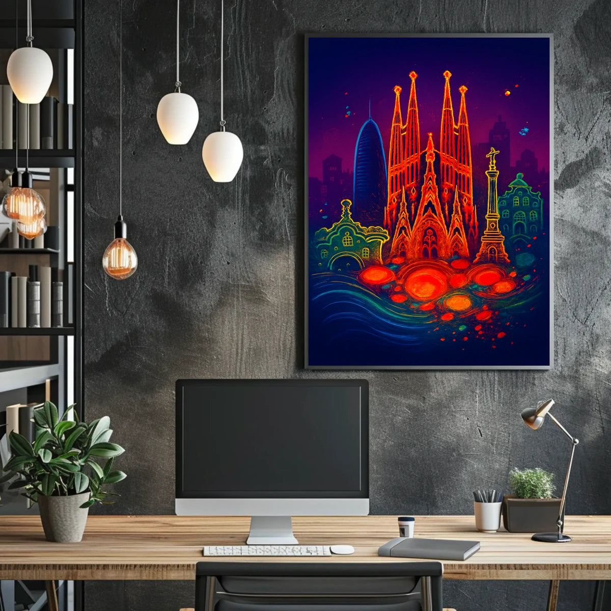 Barcelonas Iconic Landmarks Poster