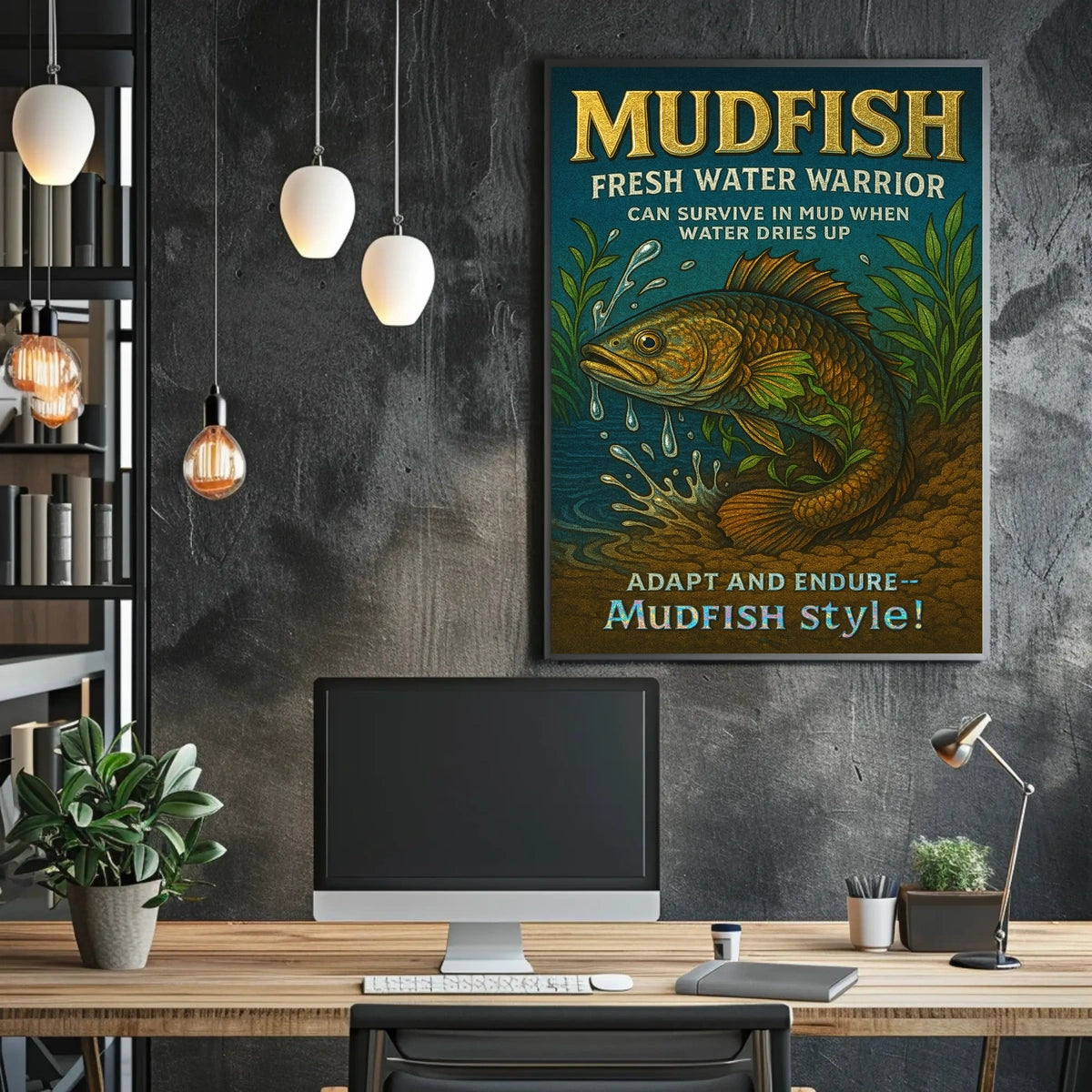 Mudfish Resilience Vintage Poster: Survival in Adversity